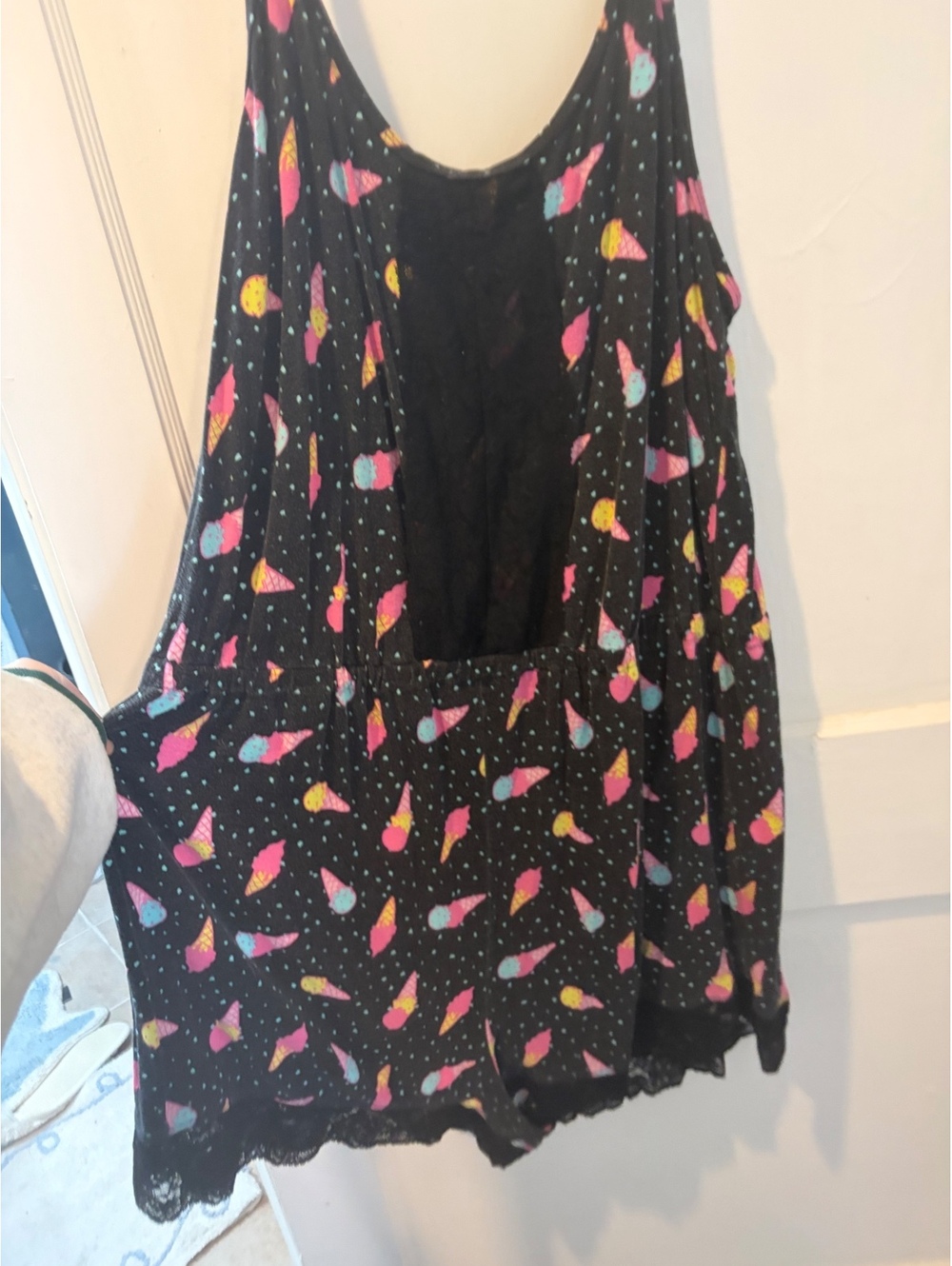 Super Soft by Torrid sleep romper black multicolor print